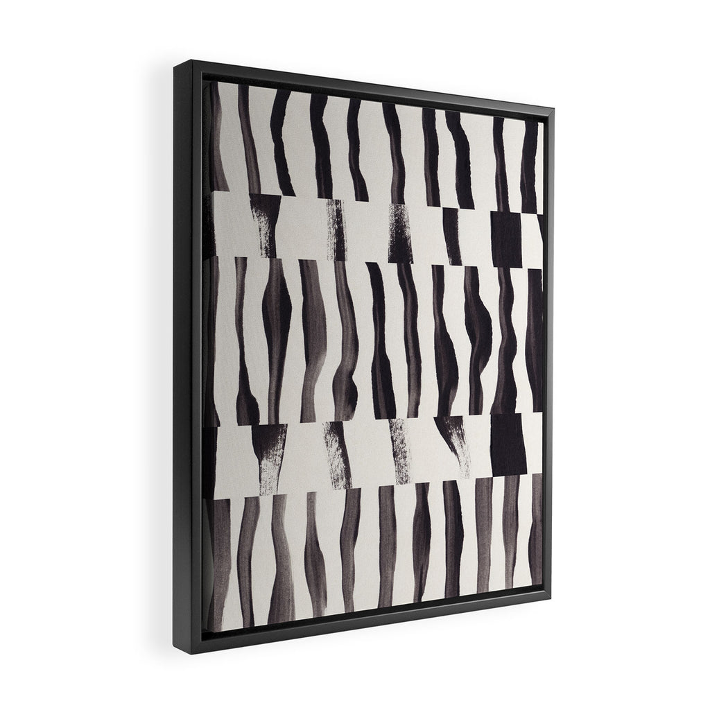 Black & White Abstract Collage #2 Framed Canvas Print Gallery Image 2