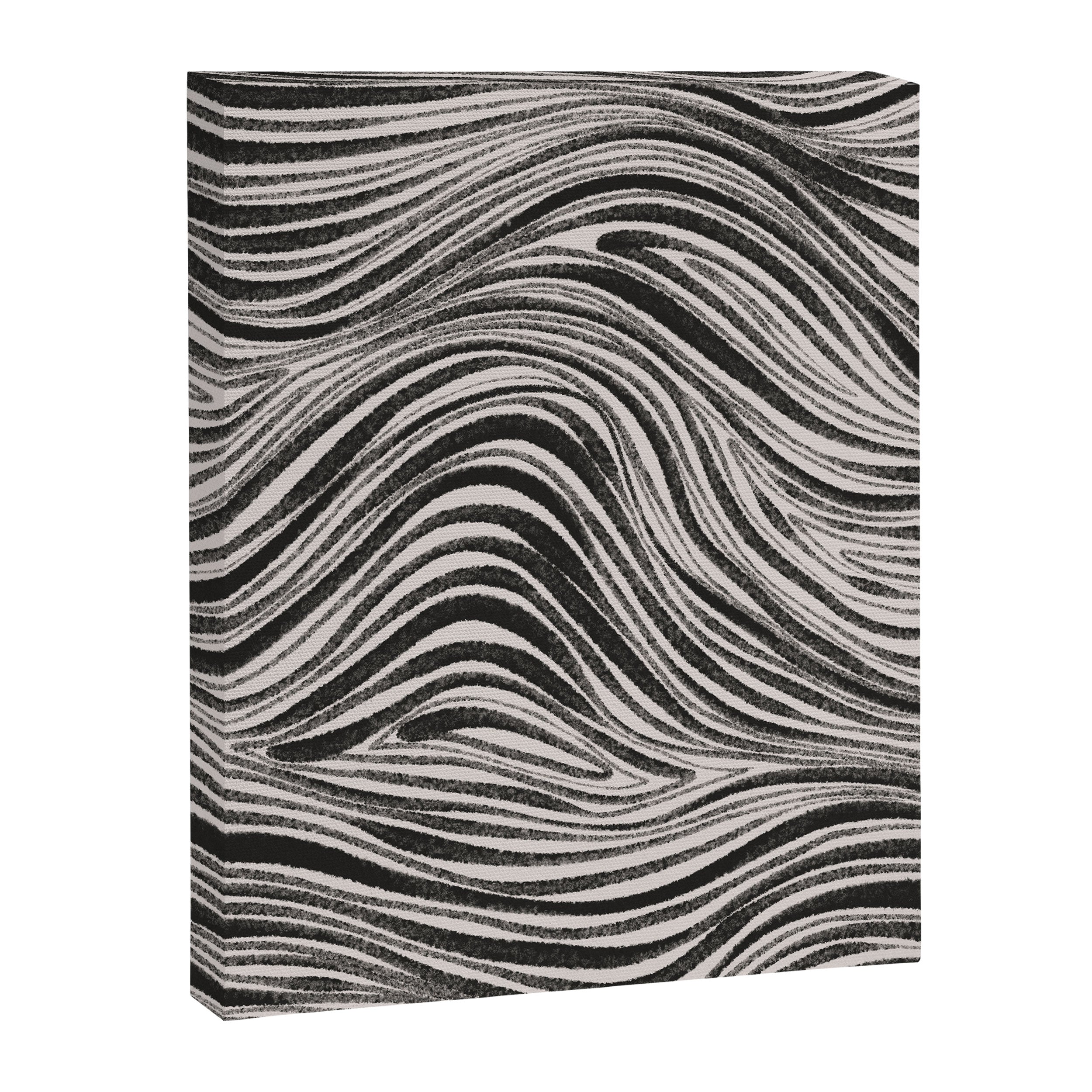 Black & White Irregular Lines Canvas Print Gallery Image 6