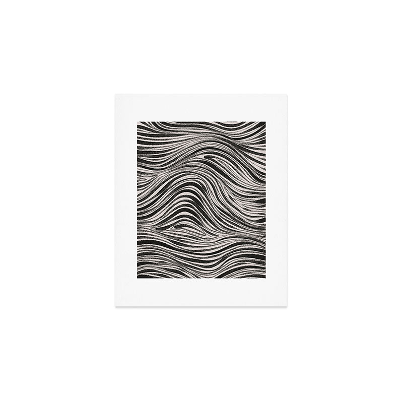 Black & White Irregular Lines Art Print Gallery Image 1