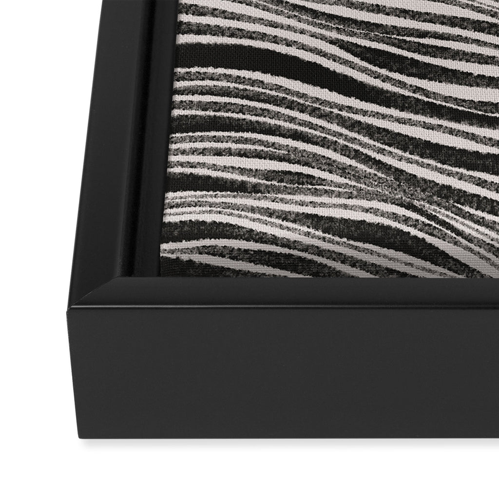 Black & White Irregular Lines Framed Canvas Print Gallery Image 3