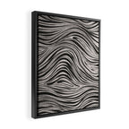 Black & White Irregular Lines Framed Canvas Print Gallery Image 2