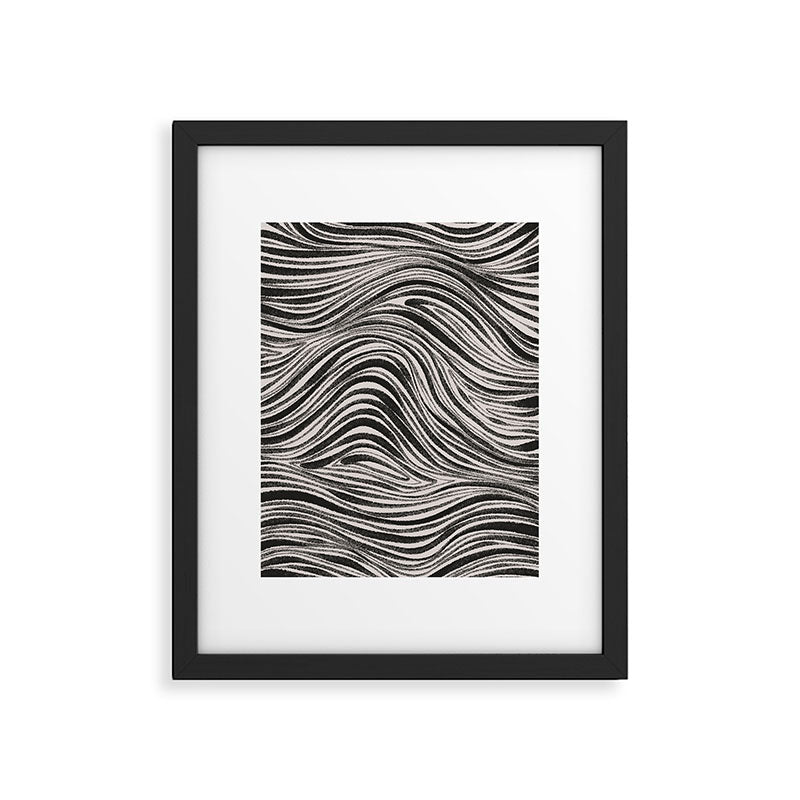 Black & White Irregular Lines Framed Art Print Gallery Image 5