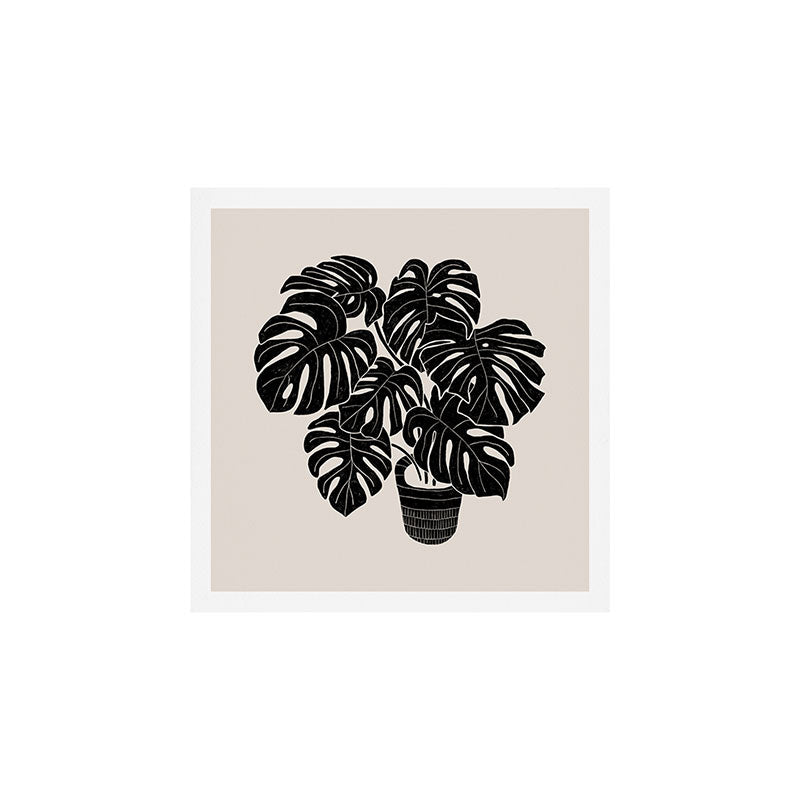Black & White Plants / Monstera Deliciosa Art Print Gallery Image 1