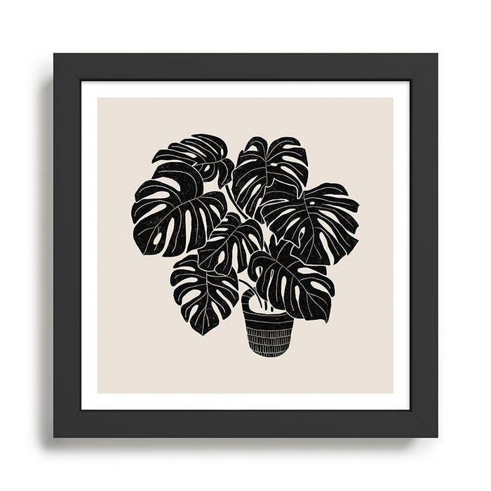 Black & White Plants / Monstera Deliciosa Framed Art Print Gallery Image 1
