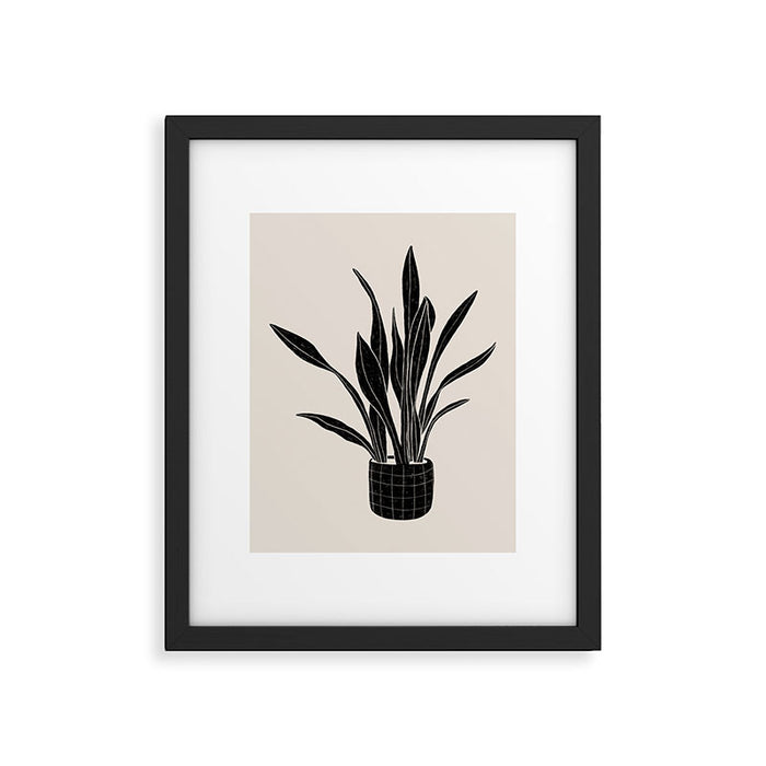 Black & White Plants / Snake Plant Framed Art Print Gallery Image 1