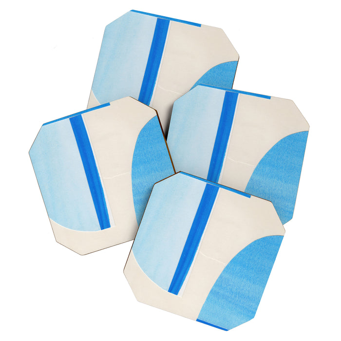 Blue Abstract Collage #1 Coaster Gallery Image 1