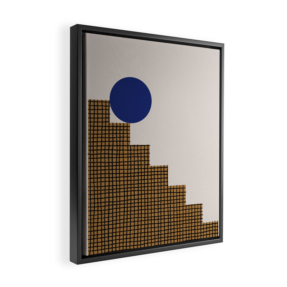 Blue Circle #2 Framed Canvas Print Gallery Image 2
