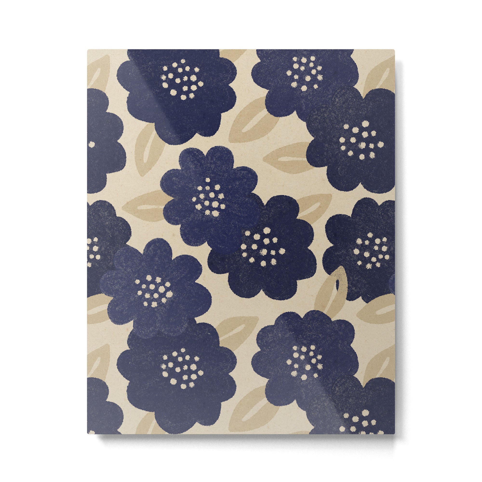 Blue Flower Pattern Metal Print Gallery Image 4