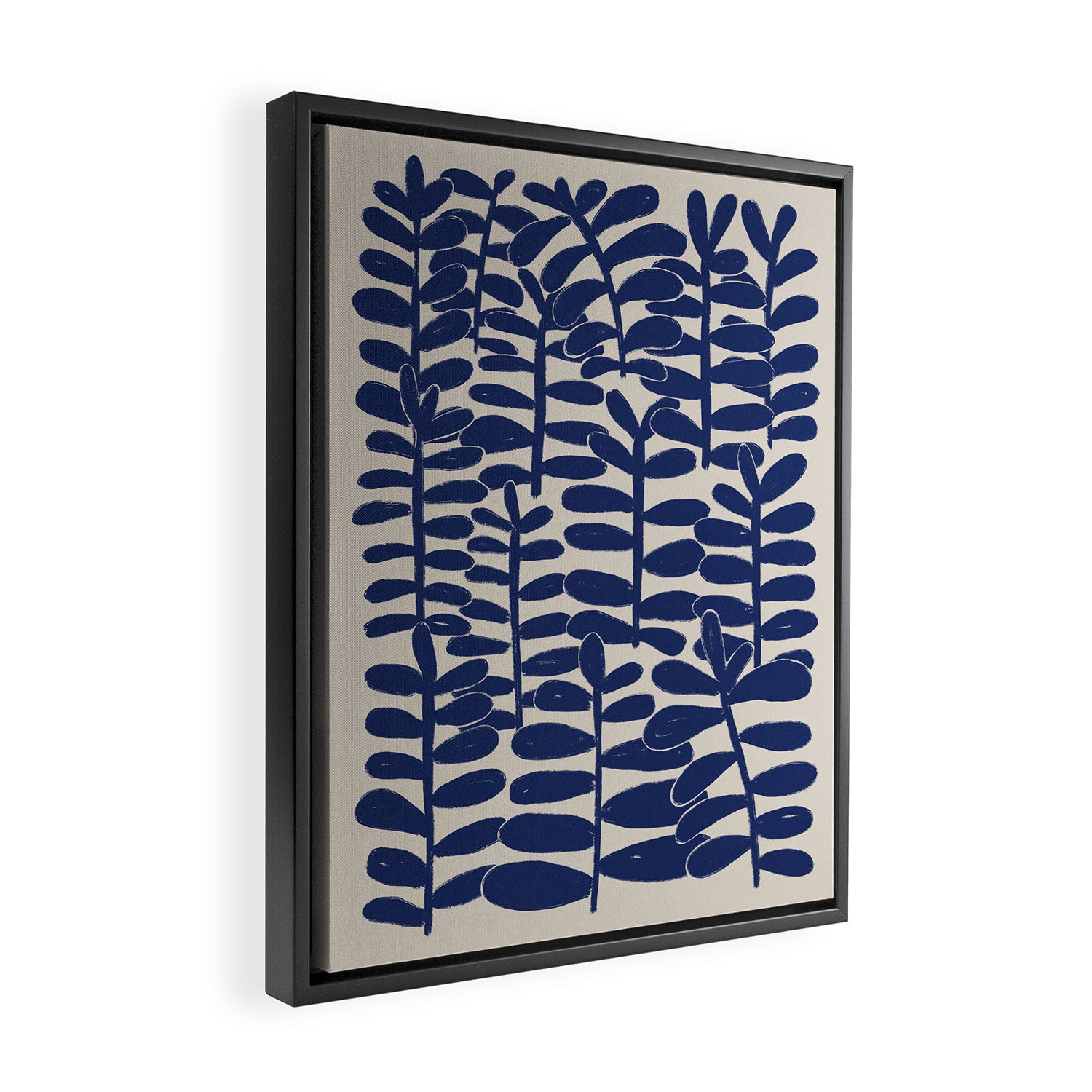 Blue Plants Framed Canvas Print Gallery Image 2