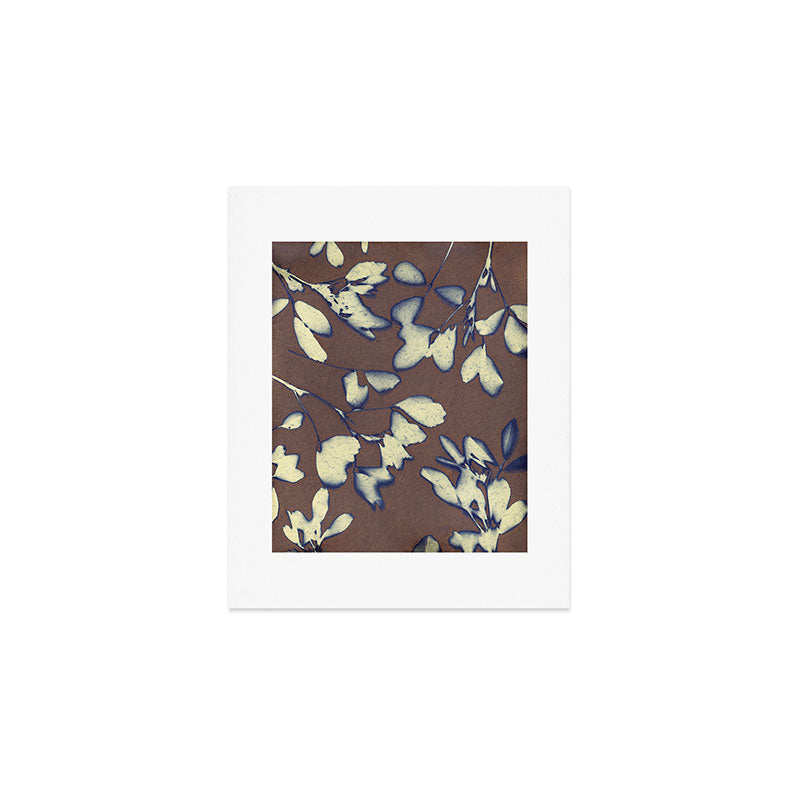 Botanical Whispers / Brown & Blue Art Print Gallery Image 1