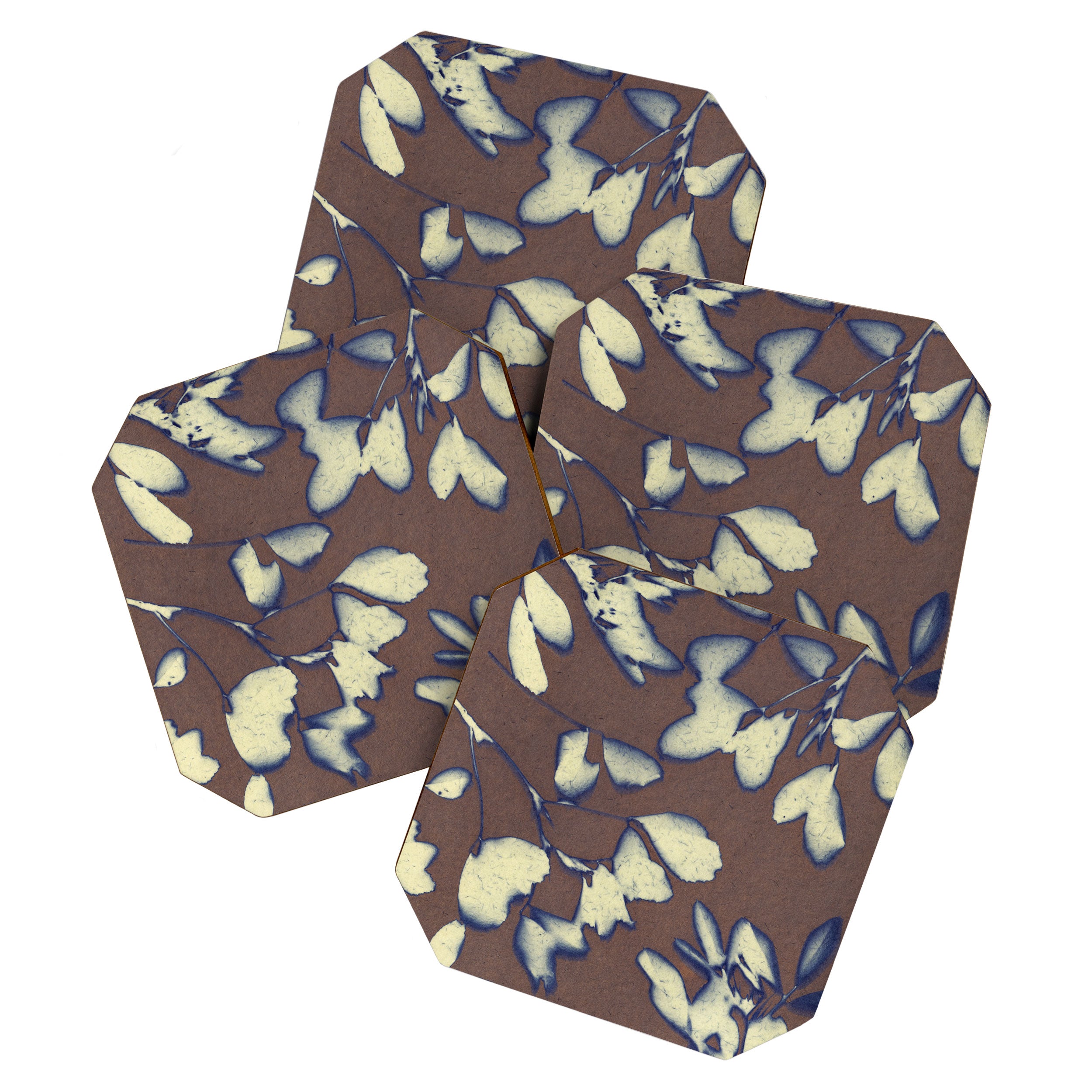 Botanical Whispers / Brown & Blue Coaster Gallery Image 1