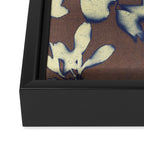 Botanical Whispers / Brown & Blue Framed Canvas Print Gallery Image 3
