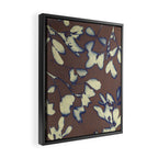 Botanical Whispers / Brown & Blue Framed Canvas Print Gallery Image 2