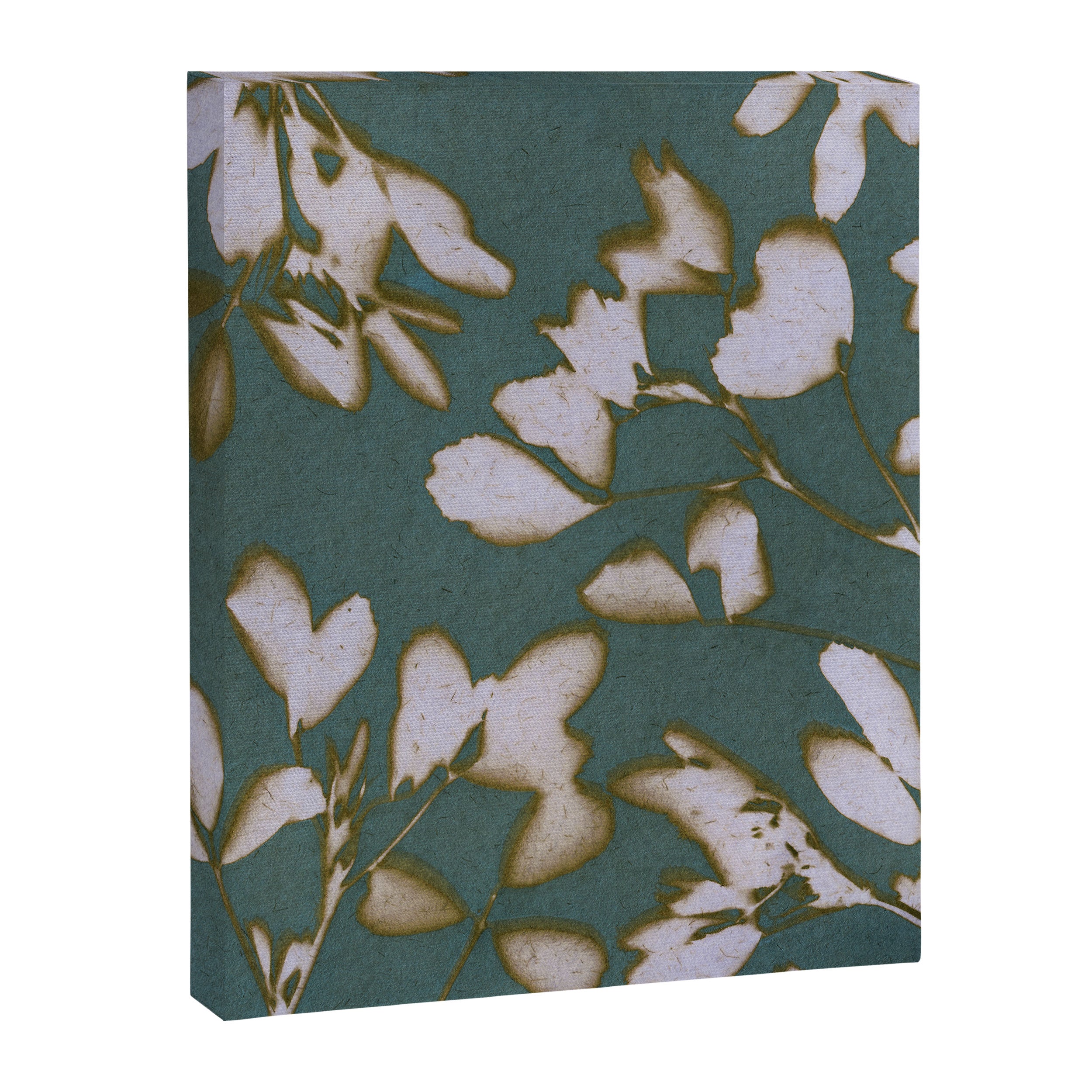 Botanical Whispers / Cyan & Green Canvas Print Gallery Image 6