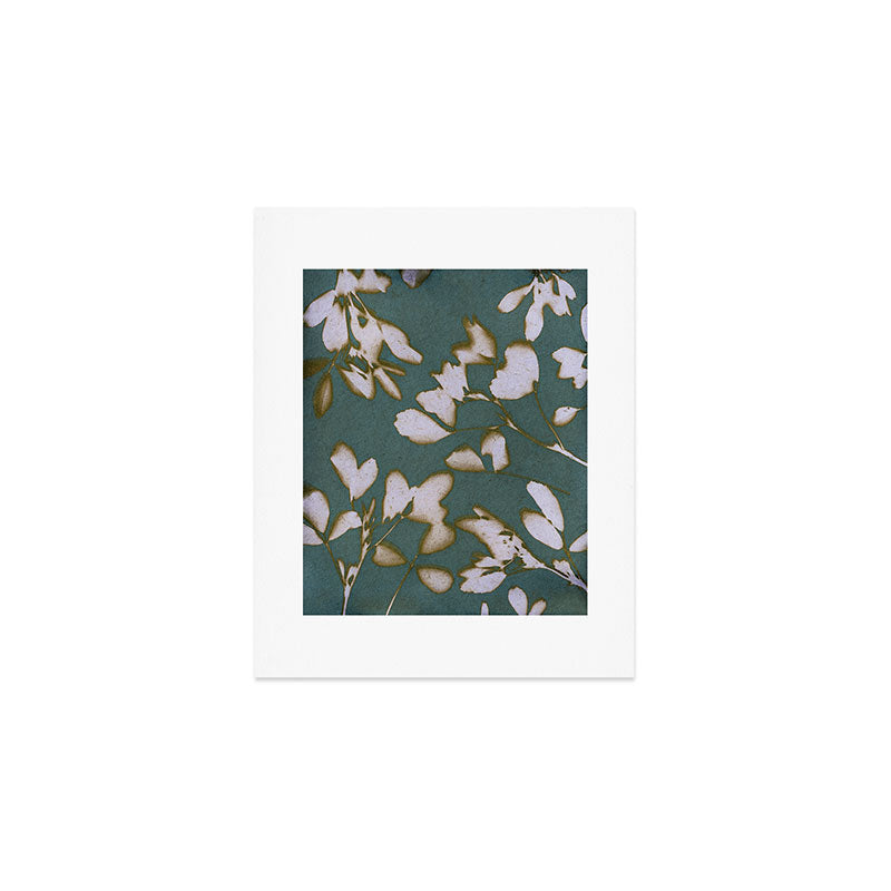 Botanical Whispers / Cyan & Green Art Print Gallery Image 1