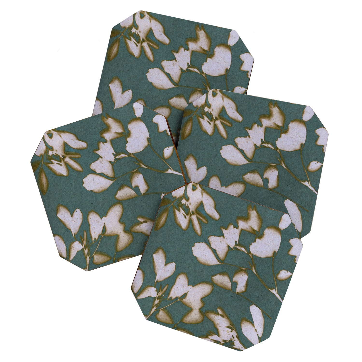Botanical Whispers / Cyan & Green Coaster Gallery Image 1