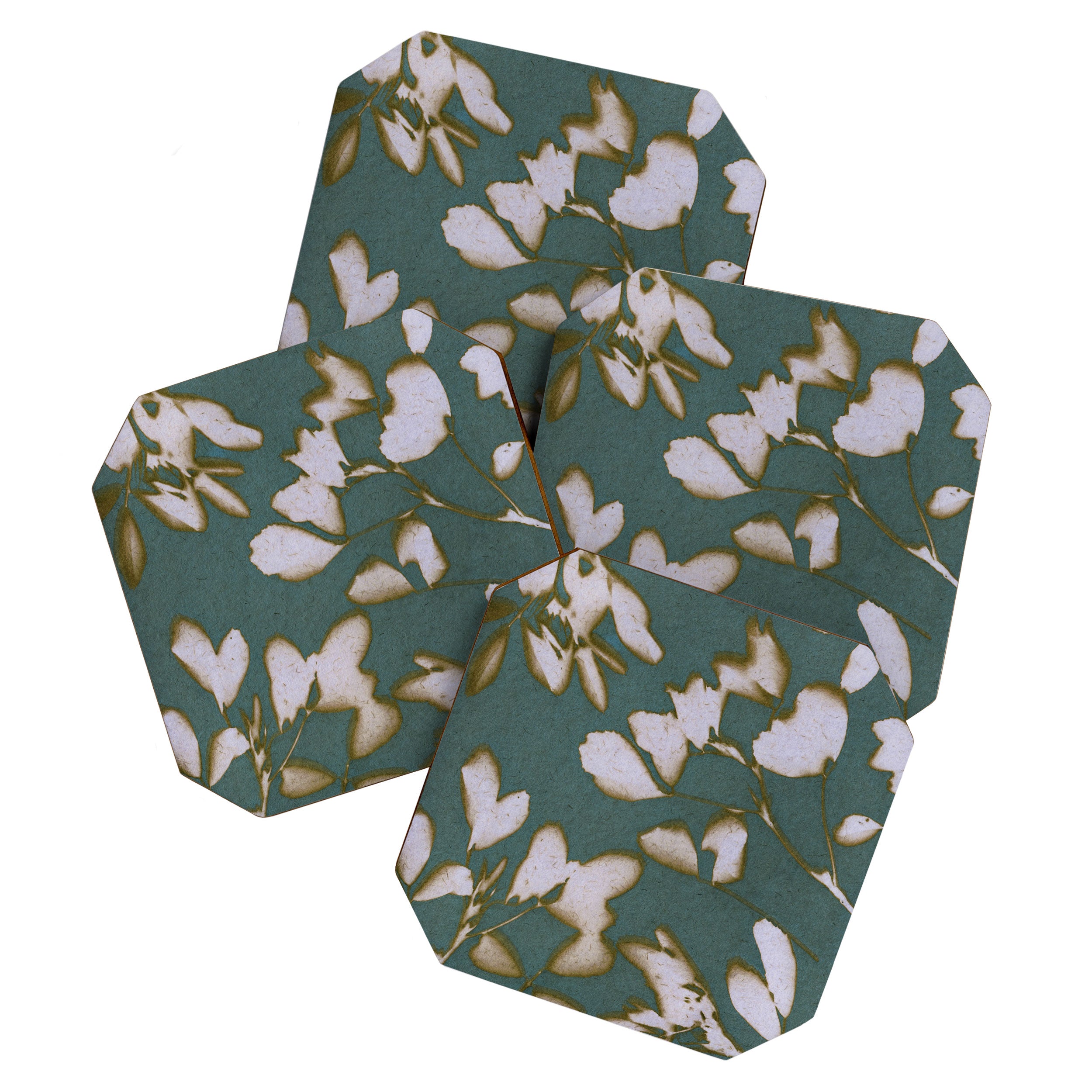 Botanical Whispers / Cyan & Green Coaster Gallery Image 1
