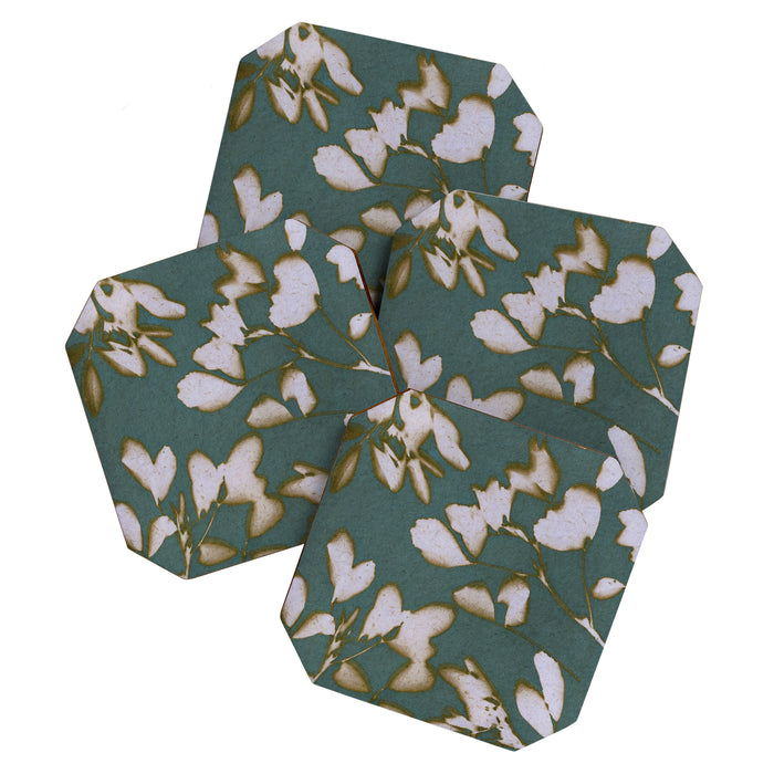 Botanical Whispers / Cyan & Green Coaster Gallery Image 1