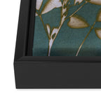 Botanical Whispers / Cyan & Green Framed Canvas Print Gallery Image 3