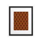 Brown Retro Flower Pattern Framed Art Print Gallery Image 5