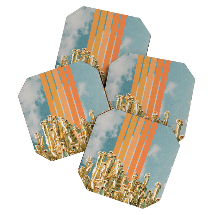 Cactus and Rainbow #2 Coaster Gallery Image 1