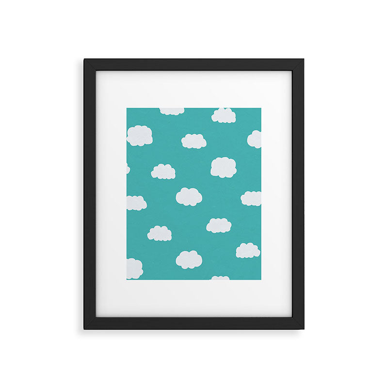 Cartoon Clouds Pattern Framed Art Print Gallery Image 5
