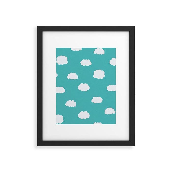 Cartoon Clouds Pattern Framed Art Print Gallery Image 1