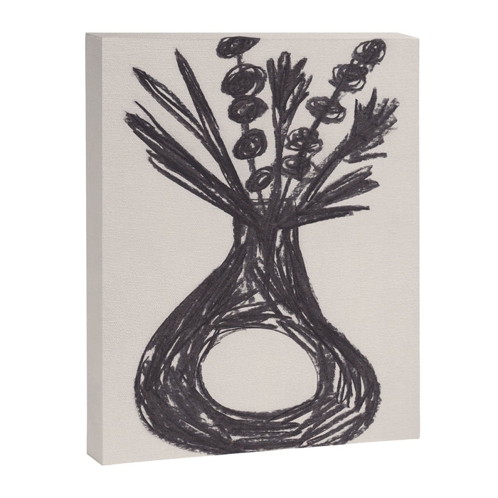 Charcoal florals #1 Canvas Print Gallery Image 1