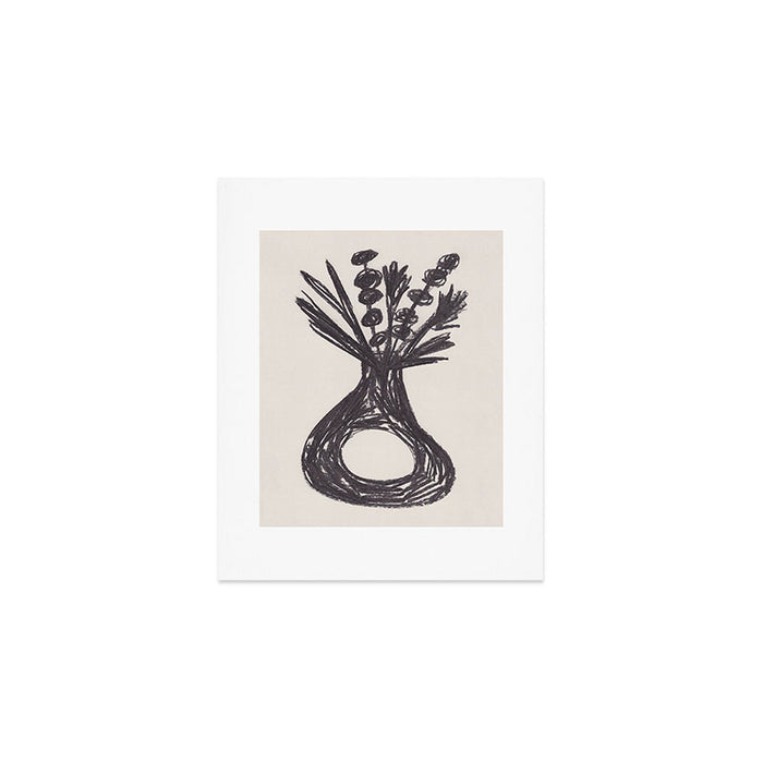 Charcoal florals #1 Art Print Gallery Image 1