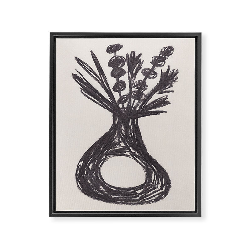 Charcoal florals #1 Framed Canvas Print Gallery Image 6