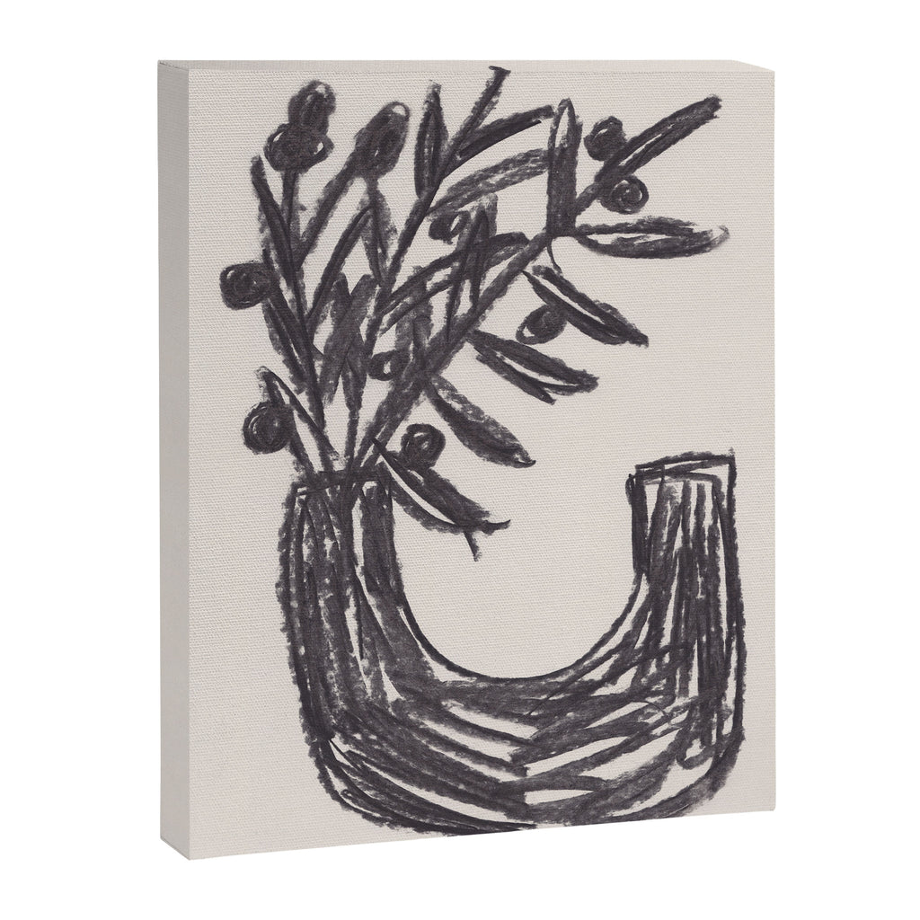 Charcoal florals #2 Canvas Print Gallery Image 6
