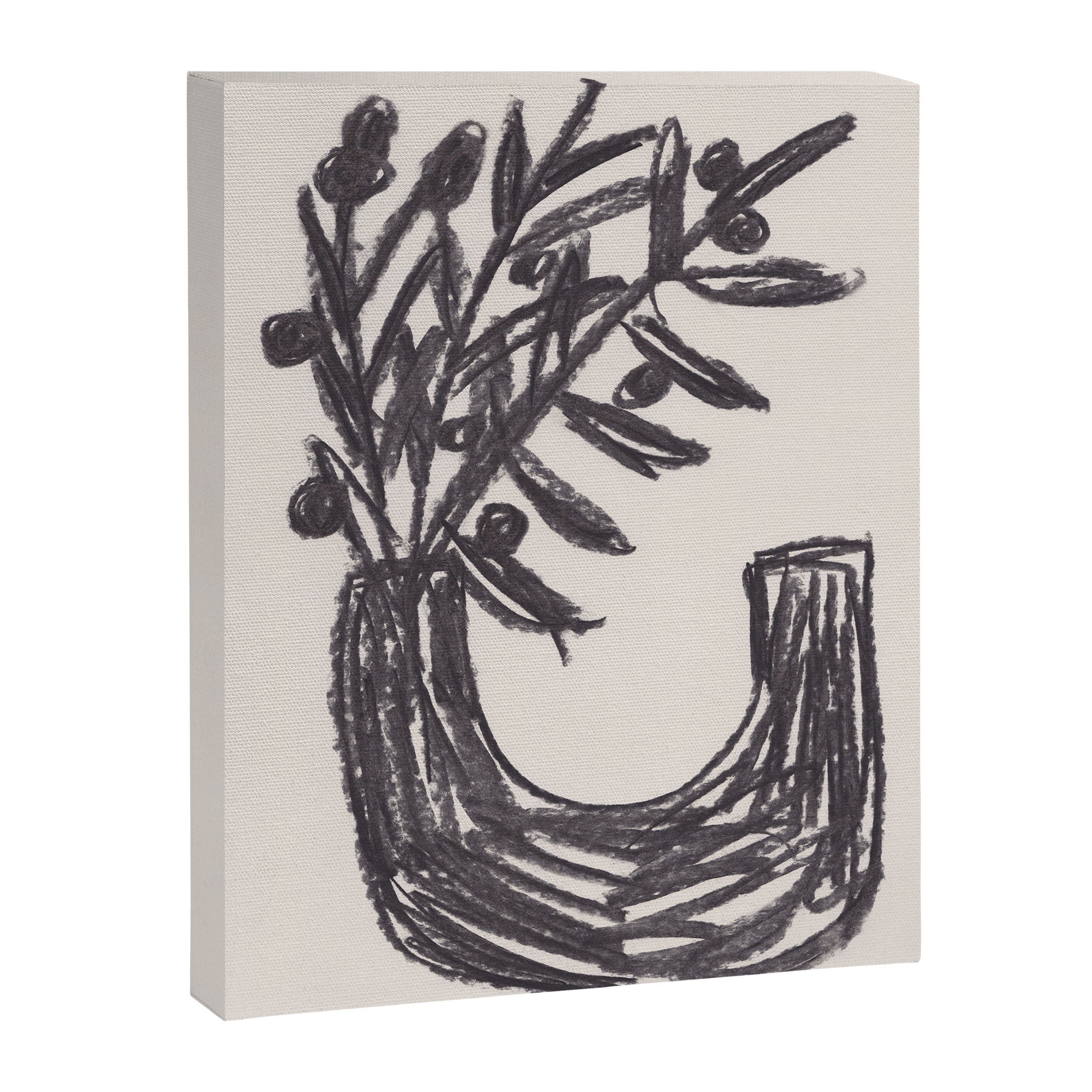 Charcoal florals #2 Canvas Print Gallery Image 6