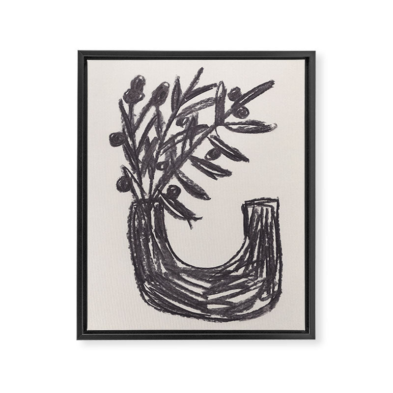 Charcoal florals #2 Framed Canvas Print Gallery Image 6