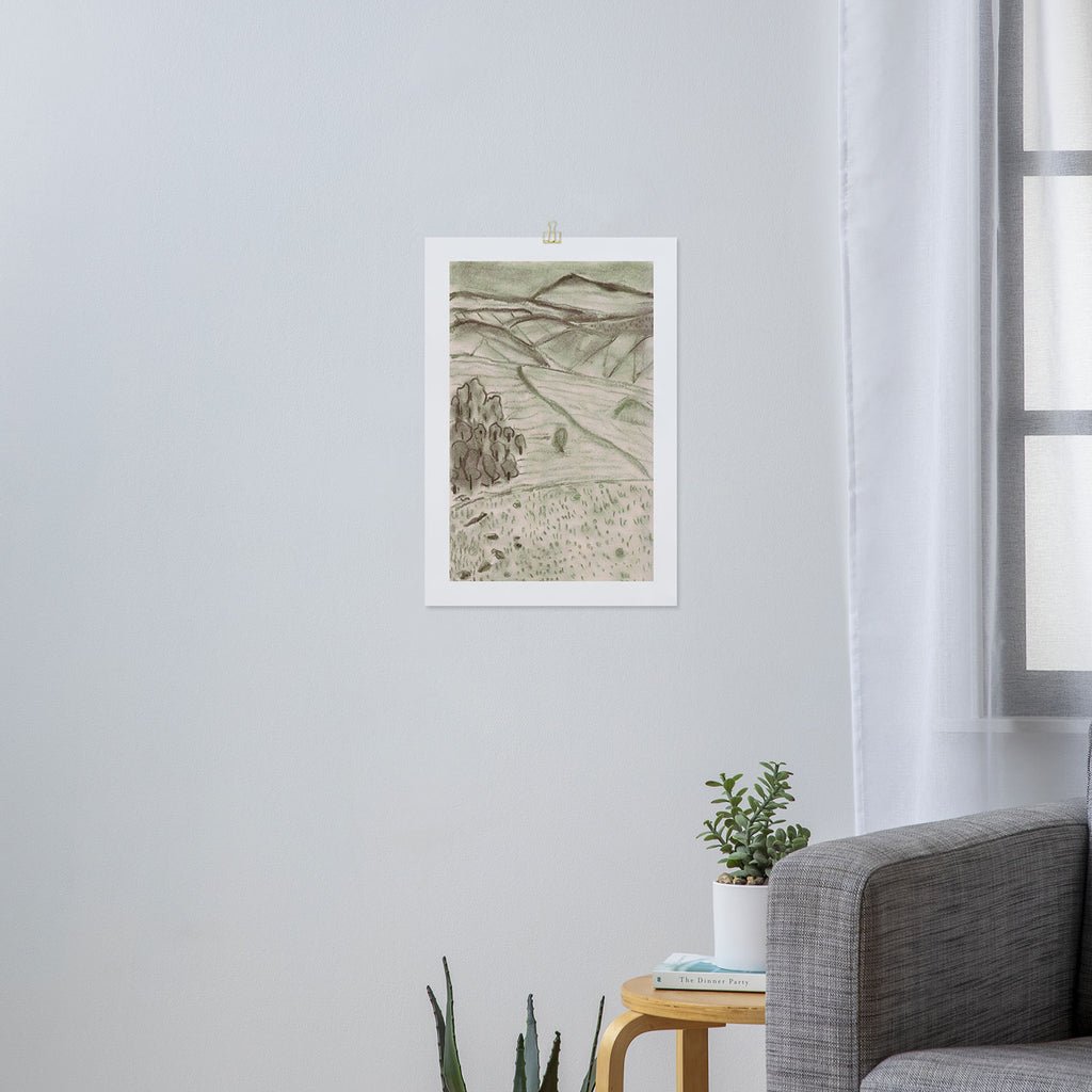 Charcoal Landscape Art Print Gallery Image 3