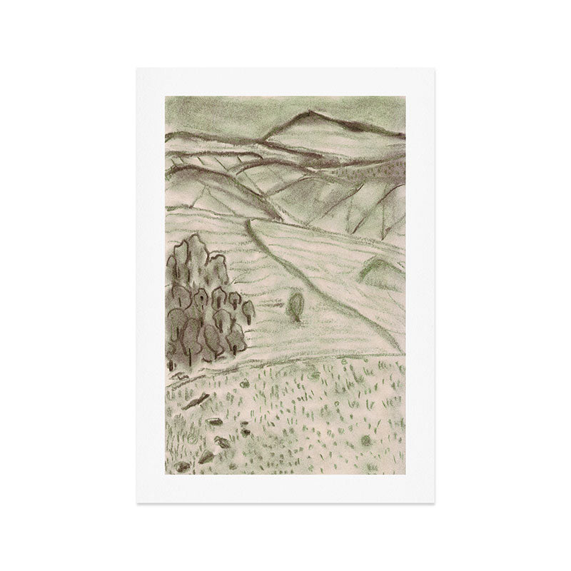 Charcoal Landscape Art Print Gallery Image 1