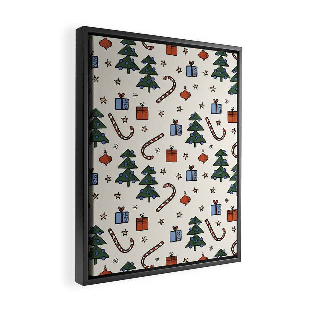 Christmas Pattern #1 Framed Canvas Print Gallery Image 2