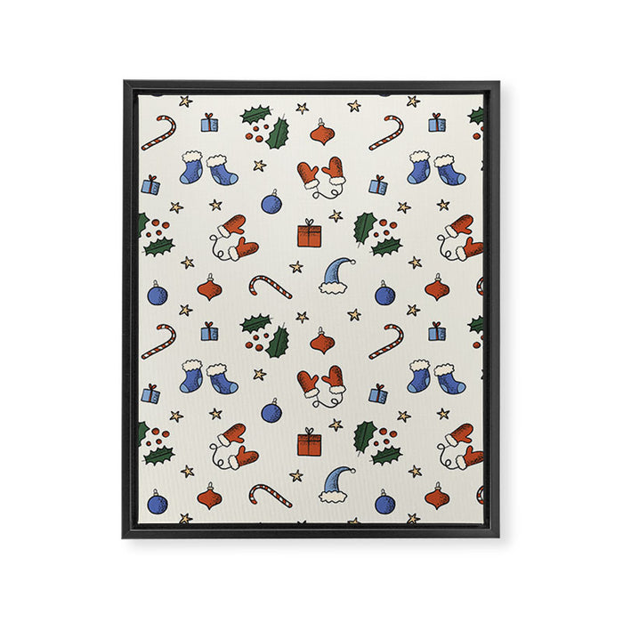 Christmas Pattern #3 Framed Canvas Print Gallery Image 1