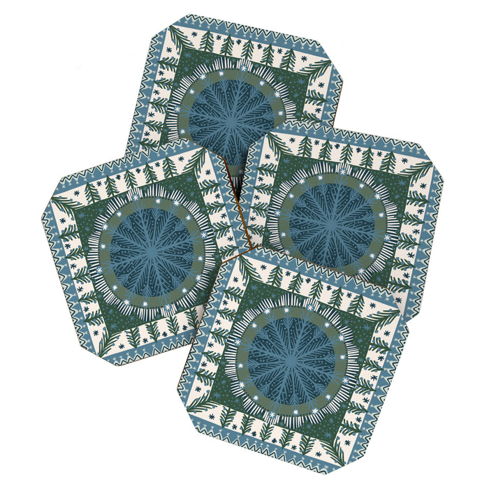 Christmas Symmetric Pattern #3 Coaster Gallery Image 1