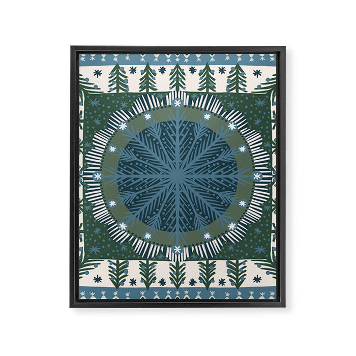 Christmas Symmetric Pattern #3 Framed Canvas Print Gallery Image 1