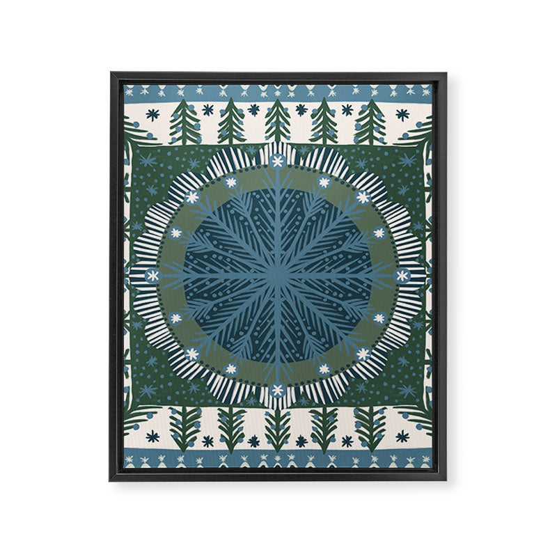 Christmas Symmetric Pattern #3 Framed Canvas Print Gallery Image 8