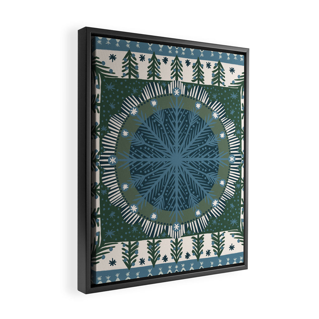 Christmas Symmetric Pattern #3 Framed Canvas Print Gallery Image 2