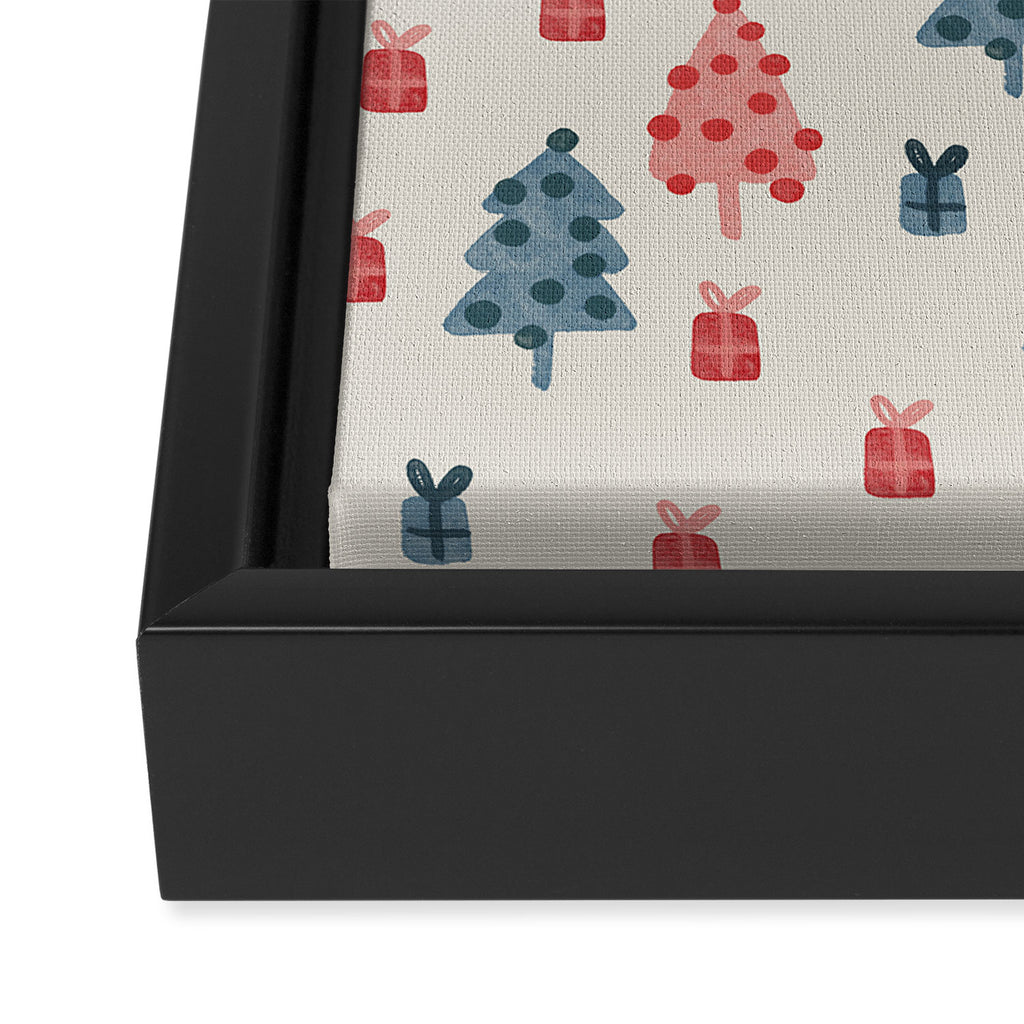 Christmas Trees & Gifts Framed Canvas Print Gallery Image 3