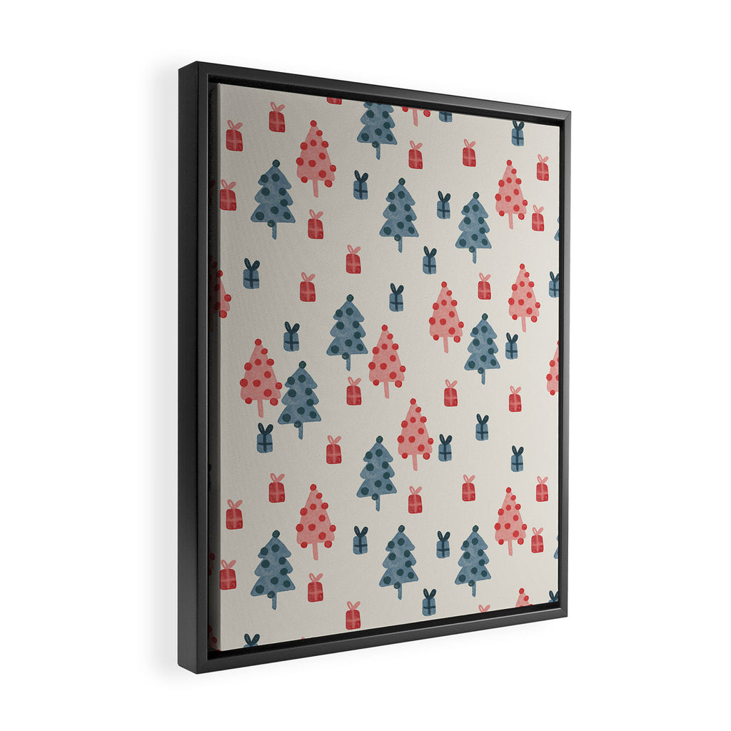 Christmas Trees & Gifts Framed Canvas Print Gallery Image 2