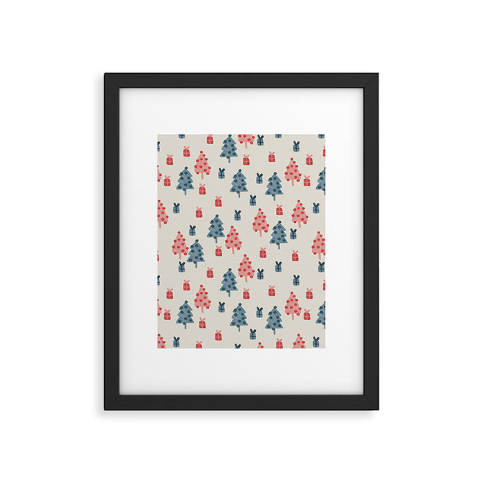 Christmas Trees & Gifts Framed Art Print Gallery Image 1