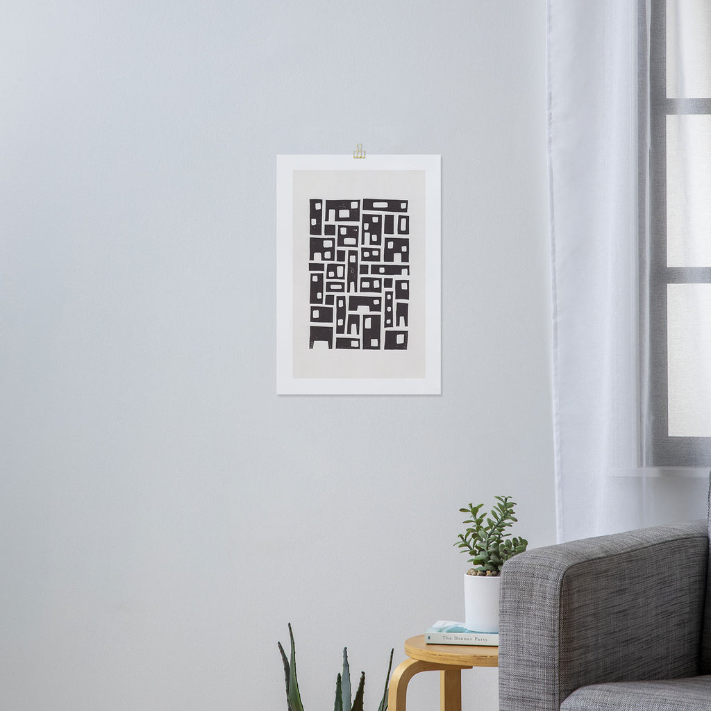 City / Lino Print Art Print Gallery Image 3