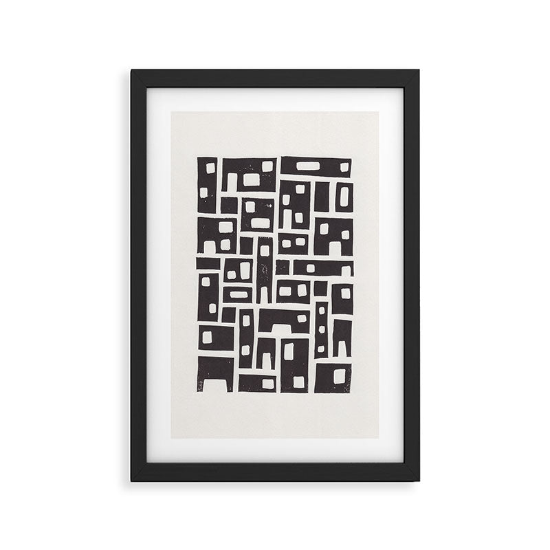 City / Lino Print Framed Art Print Gallery Image 2