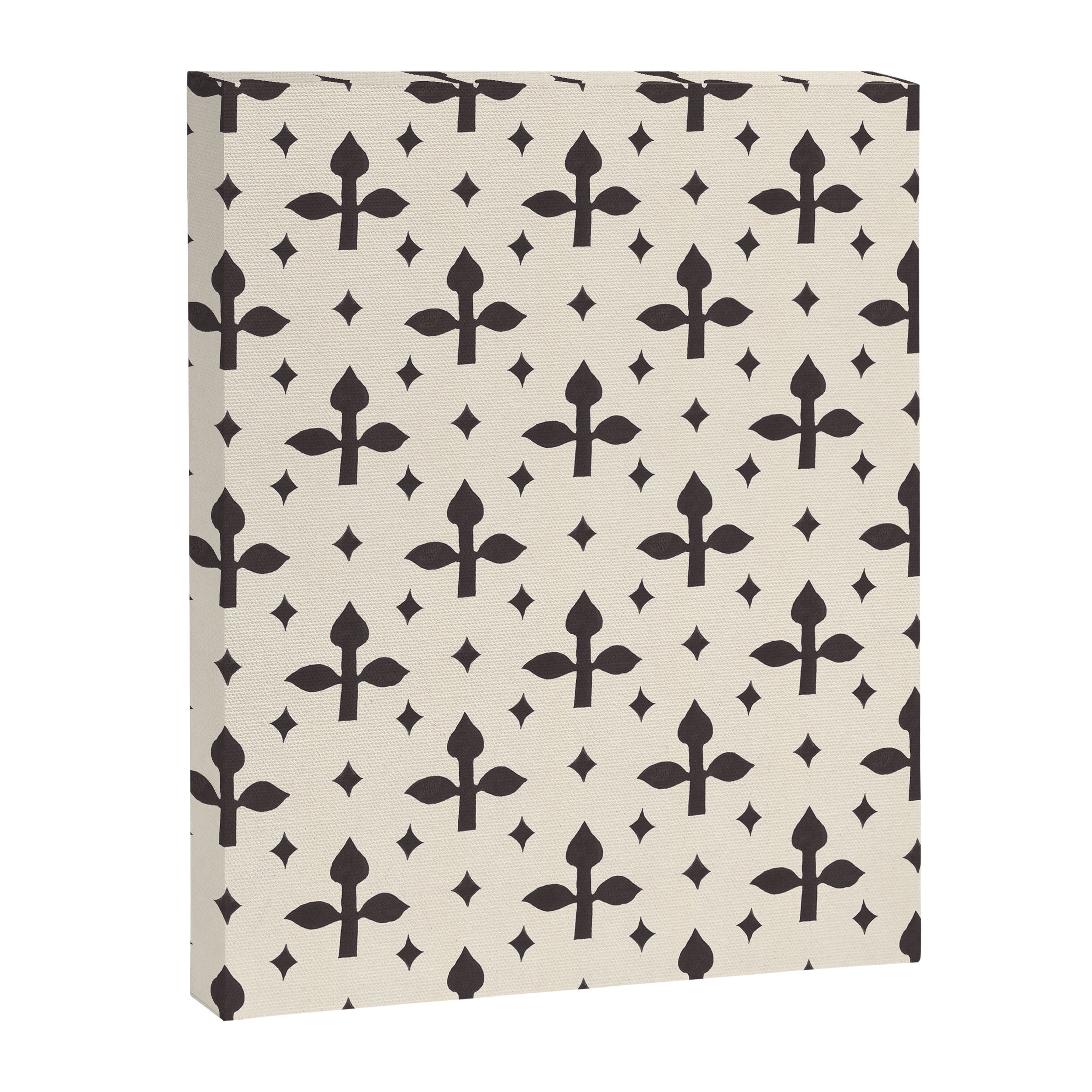 Classic Monochrome Leaf Motif Canvas Print Gallery Image 6