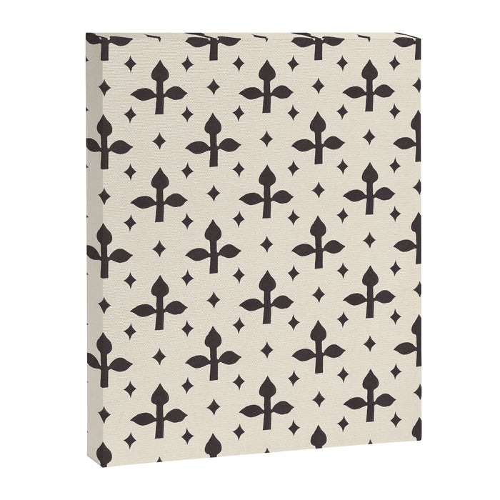 Classic Monochrome Leaf Motif Canvas Print Gallery Image 1