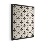 Classic Monochrome Leaf Motif Framed Canvas Print Gallery Image 2