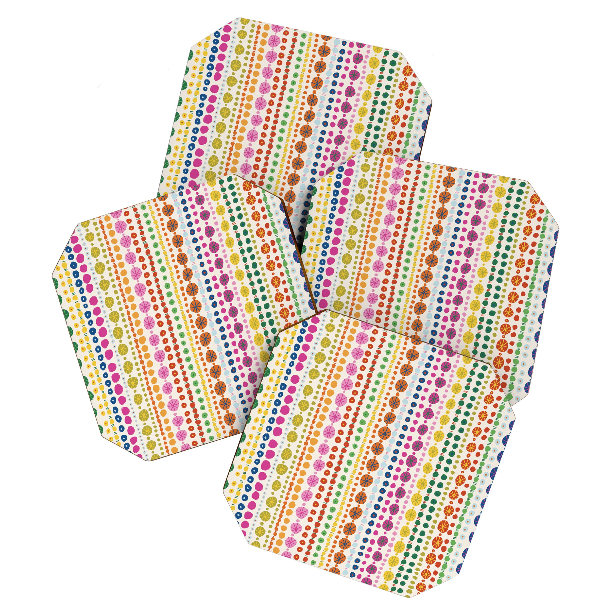 Colorful Hand Drawn Dots Coaster Gallery Image 1